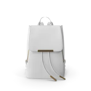 White Faux Leather Backpack